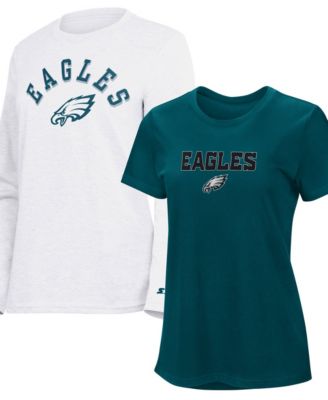 Women's Midnight Green/Ash Philadelphia Eagles Short Sleeve & Long Sleeve T-Shirt Combo Pack