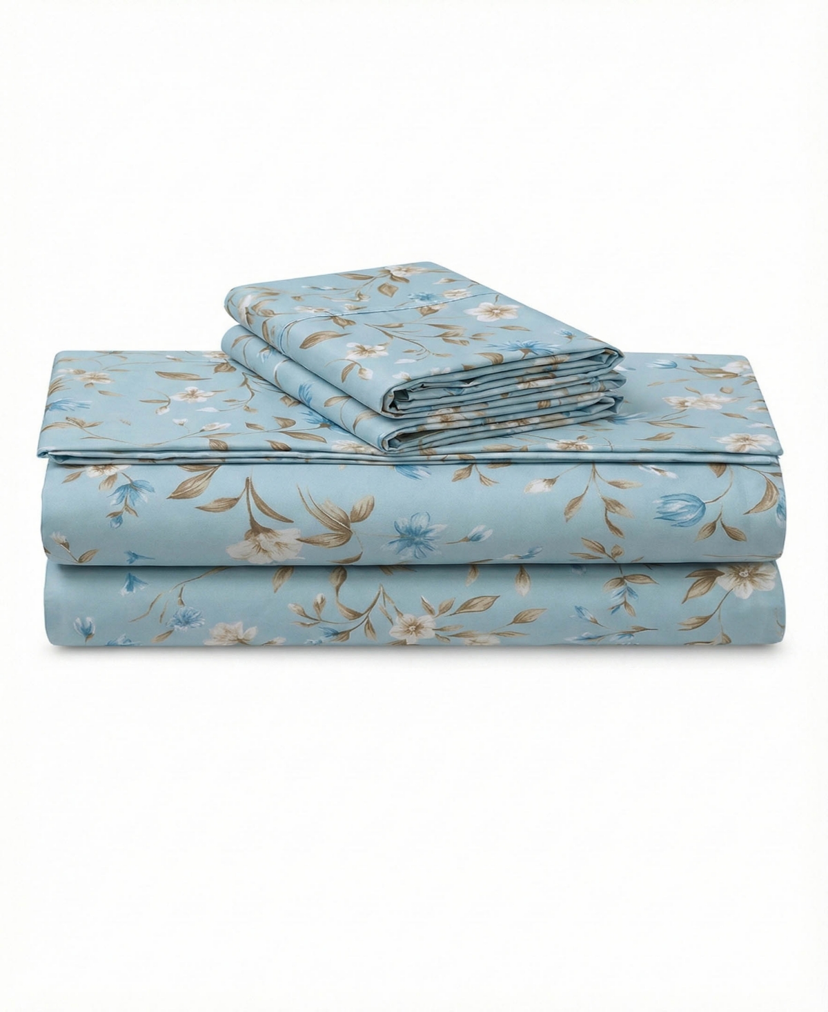 Azores Home Printed 300 Thread Count Cotton Deep Pocket 4-Piece Sheet Set, Full