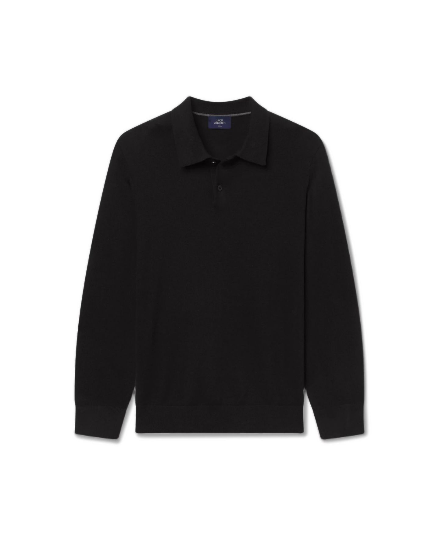 Мужские рубашки Jack Archer Legacy Resort Long Sleeve Sweater Polo, цвет: Насыщенный чёрный — фото 2