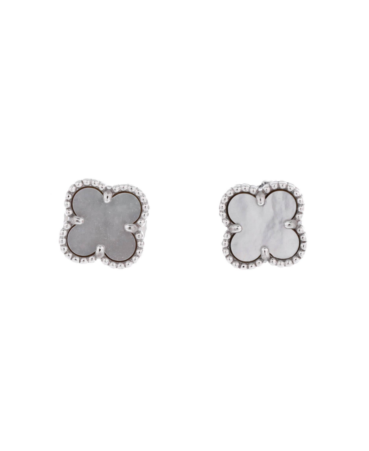Pre-Owned Van Cleef & Arpels Sweet Alhambra Stud Earrings - 18k white gold