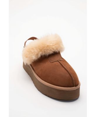  Women's Olessa Leather Fur Slipper
