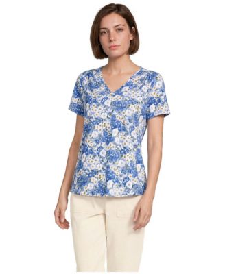 Women's Short Sleeve Lightweight Jersey Gathered Shoulder T-Shirt