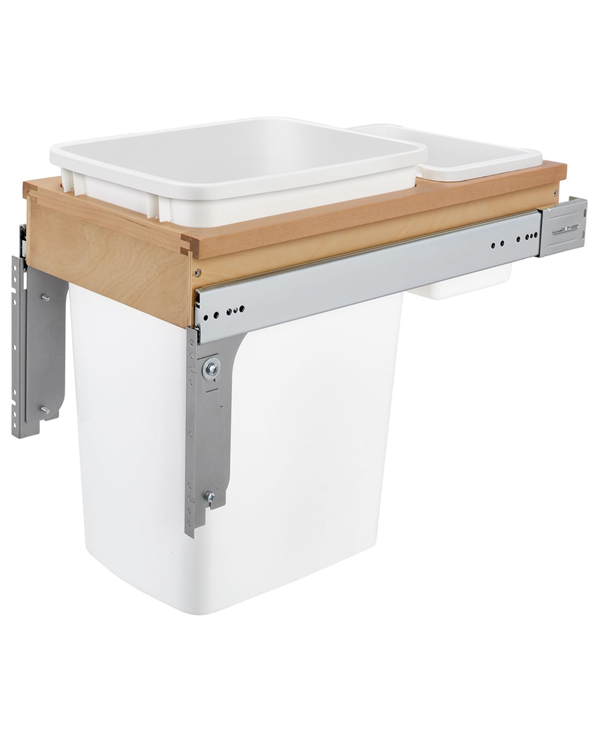 Rev-a-Shelf Double Pullout Top Mount Trash Can 35 qt., White, 4WCTM-21DM2-162