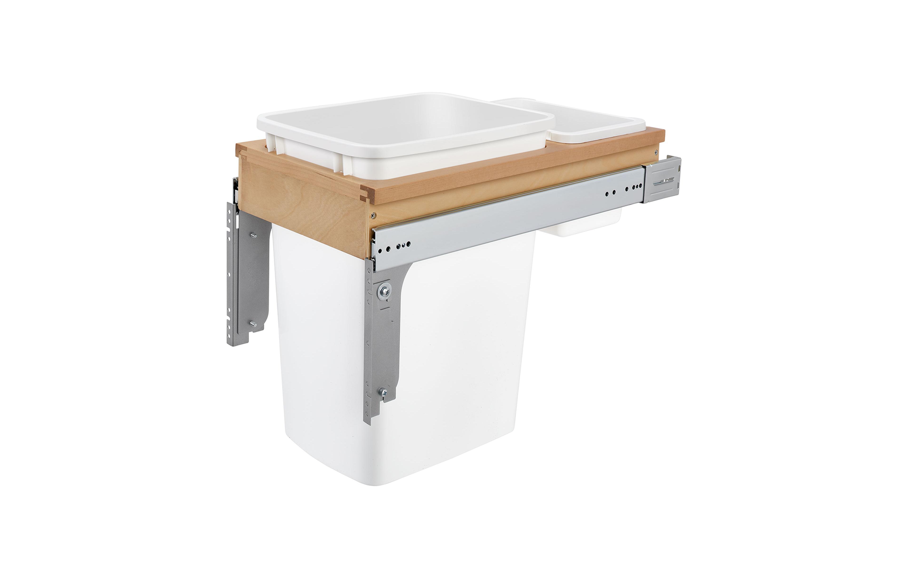 Rev-a-Shelf Double Pullout Top Mount Trash Can 35 qt., White, 4WCTM-21DM2-162