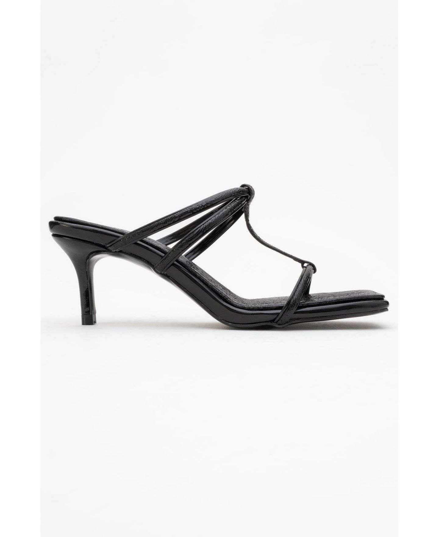 Женские сандалии Prologue Shoes Mocha Strap Heel, цвет: Чёрная искусственная кожа — фото 2