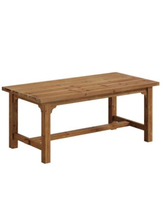 Solid Wood Rectangular Dining Table with Footrest for Kitchen and Dining Room