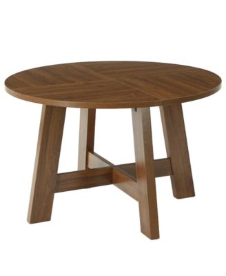 Modern Round Dining Table for 2 to 4 People with Strong Cross Brace Support