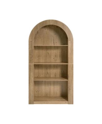 78.74 Inch 4-Tier MDF Arched Open Shelf Bookcase