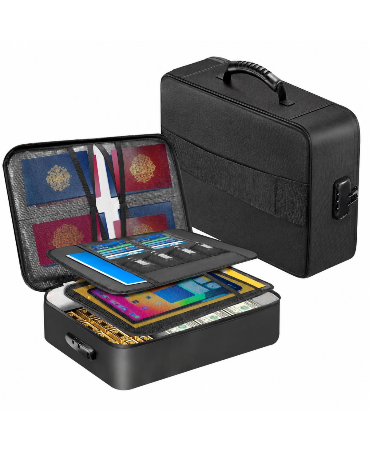 Danrong Fireproof Document Organizer Box With Lock Large Capacity Portable Storage