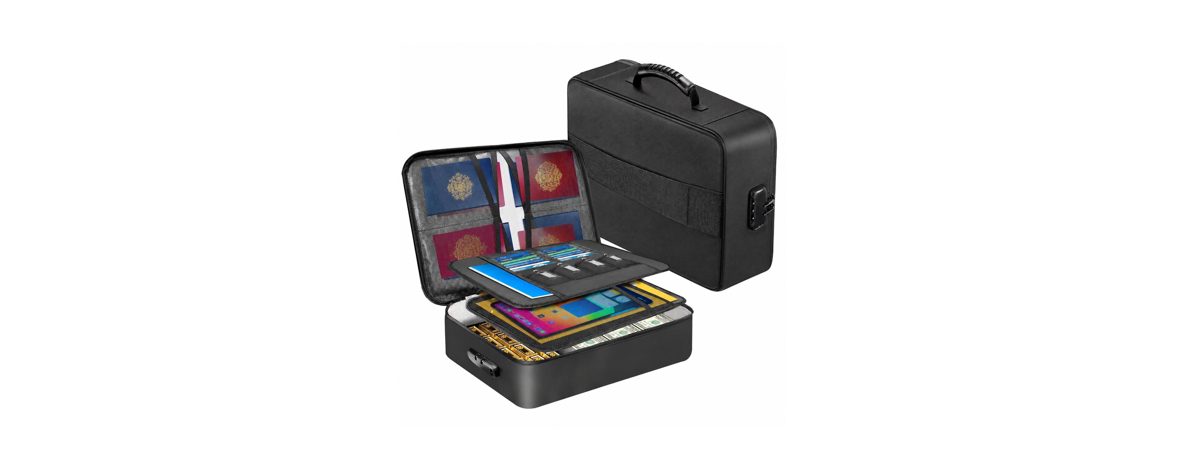 Danrong Fireproof Document Organizer Box With Lock Large Capacity Portable Storage