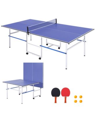 Portable Collapsible Table Tennis Table, 8Feet Indoor Outdoor Ping Pong Table