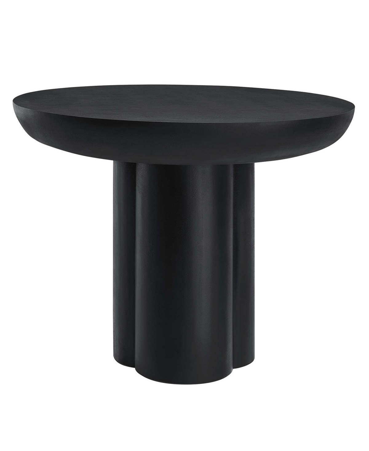 EEI-6762-BLK 40 in. Caspian Round Concrete Dining Table, Black