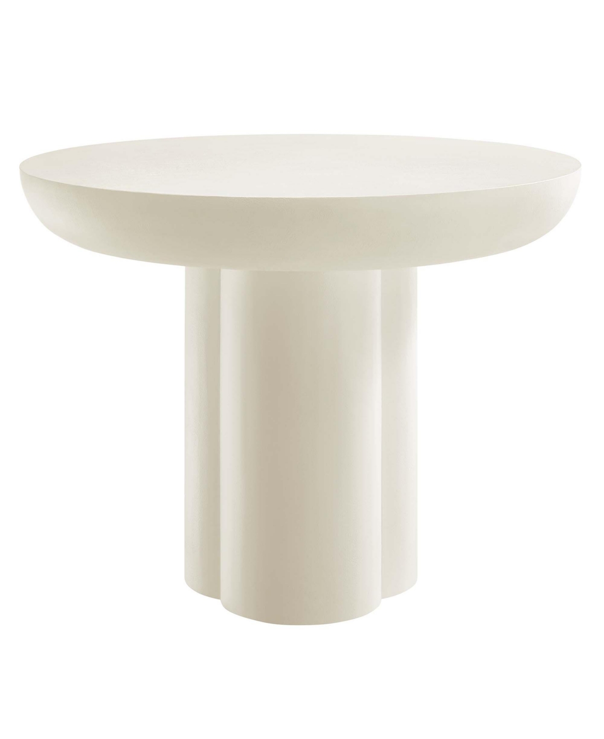EEI-6762-WHI 40 in. Caspian Round Concrete Dining Table, White