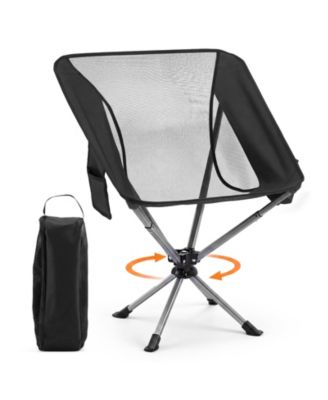 360degree Swivel Camping Chair, Lightweight Portable Folding Chair with Cup Holder