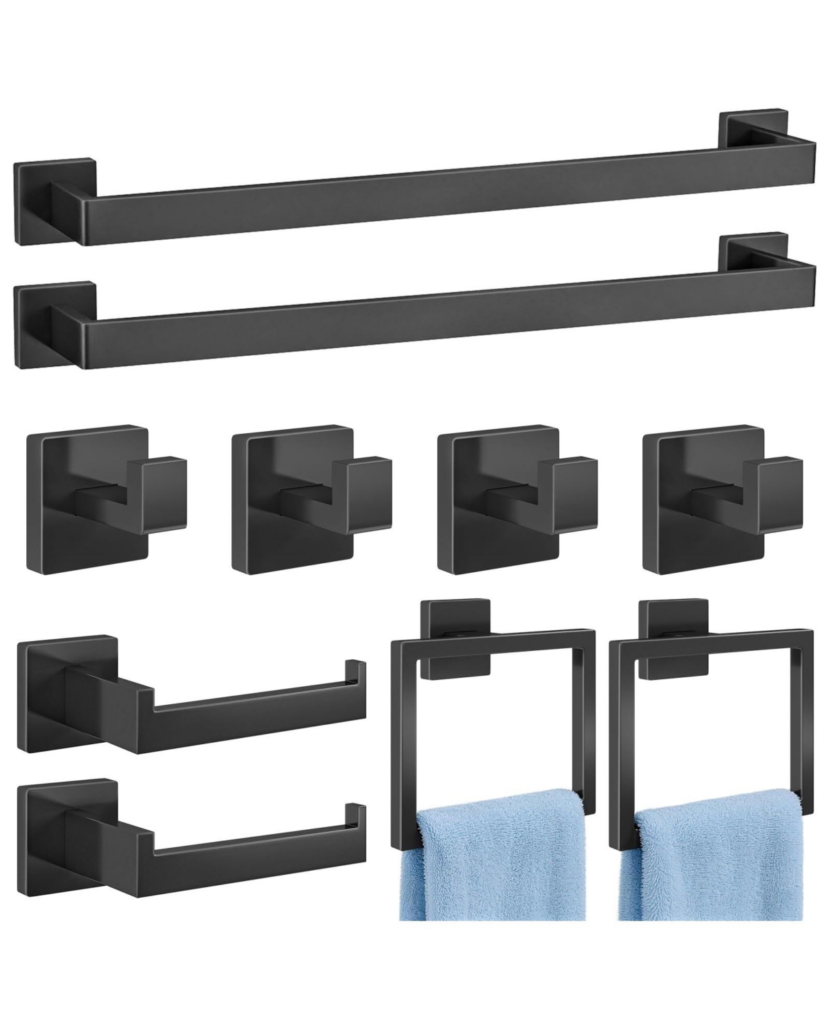 Cyqbd 10 Piece Bathroom Hardware Accessories Set Wall Mounted 24"