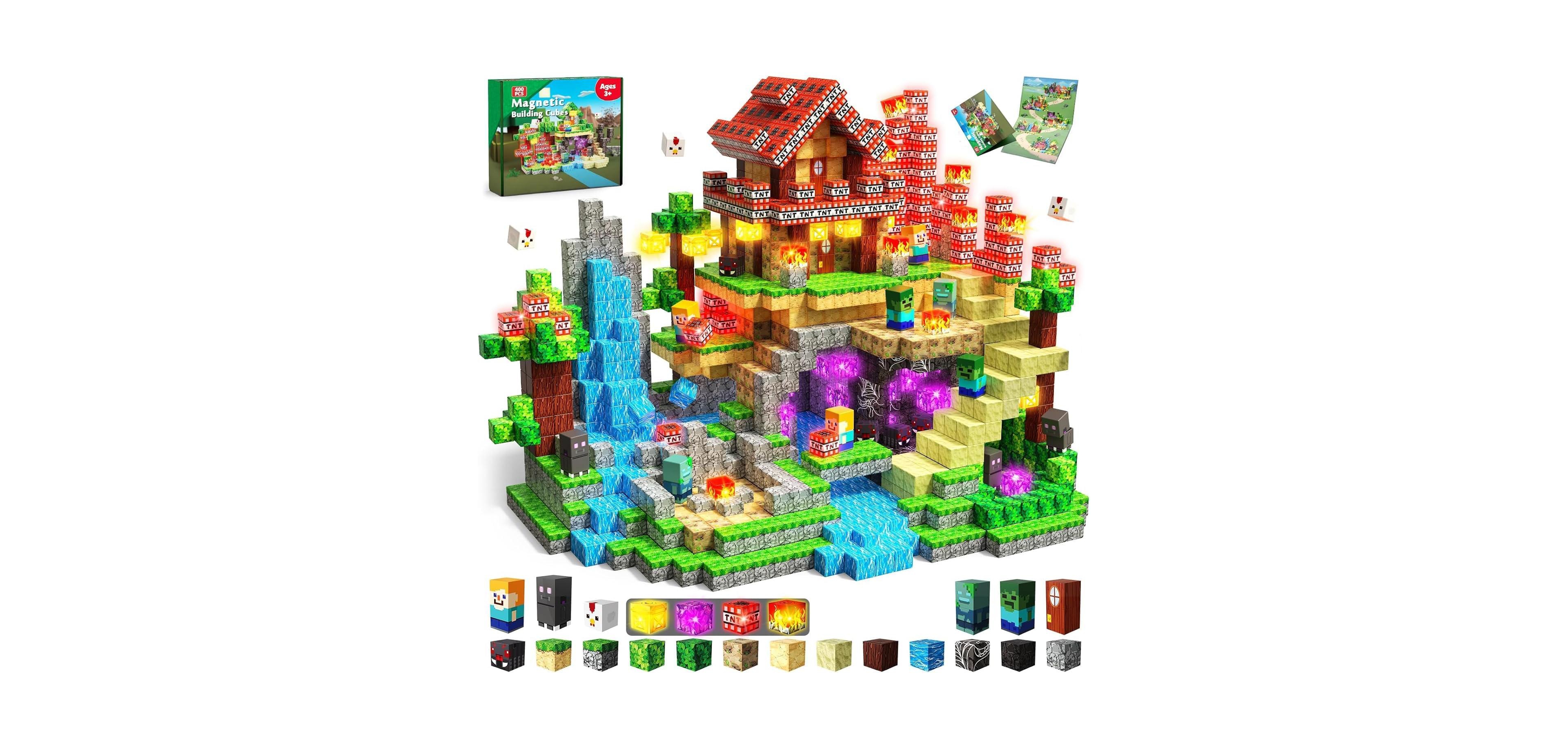 Gnuadz Minecraft Light Up 400-Piece Building Set, Ages 3+