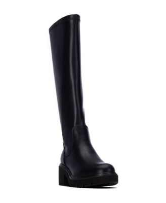 Women's Knee-High Stretch-Shaft Block-Heel Boots