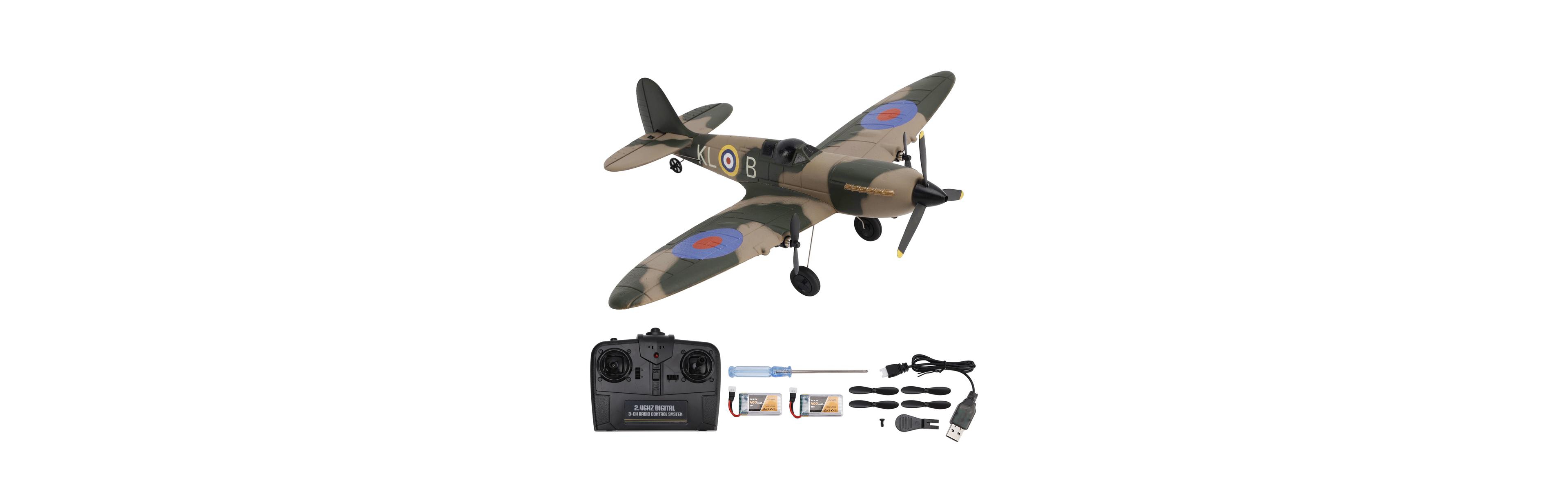 Bruce & Shark 3-Channel Fixed-Wing Rc Plane with Gyroscope Stabilization and 2.4GHz Anti-Interference Remote Control