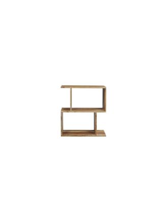 Urban 24 Inch Solid Sheesham Wood Asymmetrical Bookcase