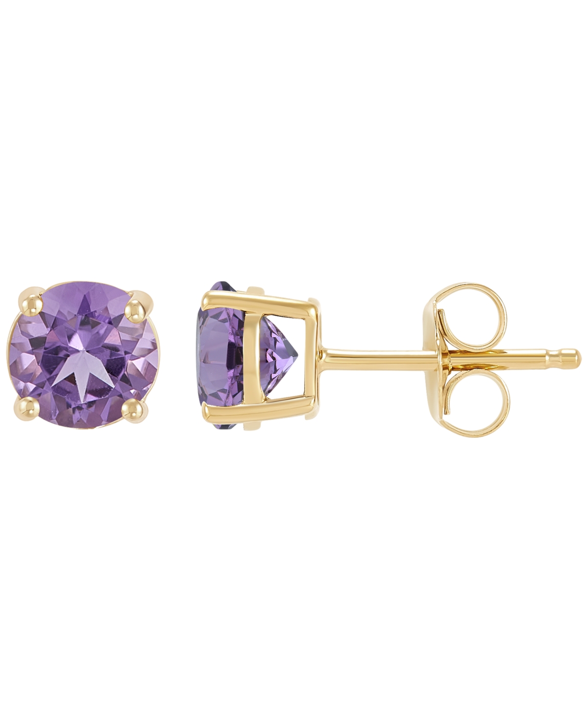 Garnet Stud Earrings (1-1/4 ct. t.w.) in 10K Yellow Gold - Amethyst / 10k Yellow Gold