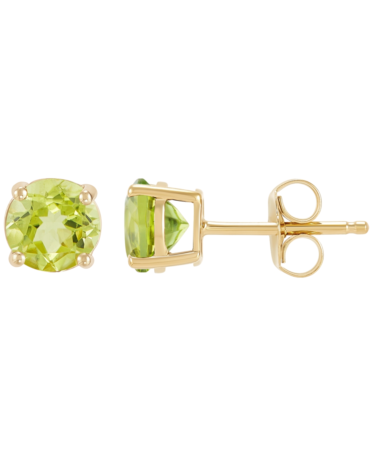 Garnet Stud Earrings (1-1/4 ct. t.w.) in 10K Yellow Gold - Peridot / 10k Yellow Gold