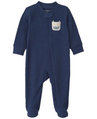 Baby Boys' Yeti Thermal 2-Way Zip Footed Pajama