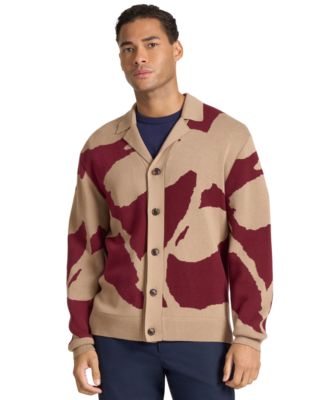 Men's Camdem Floral-Print Spread Collar Cotton-Blend Cardigan
