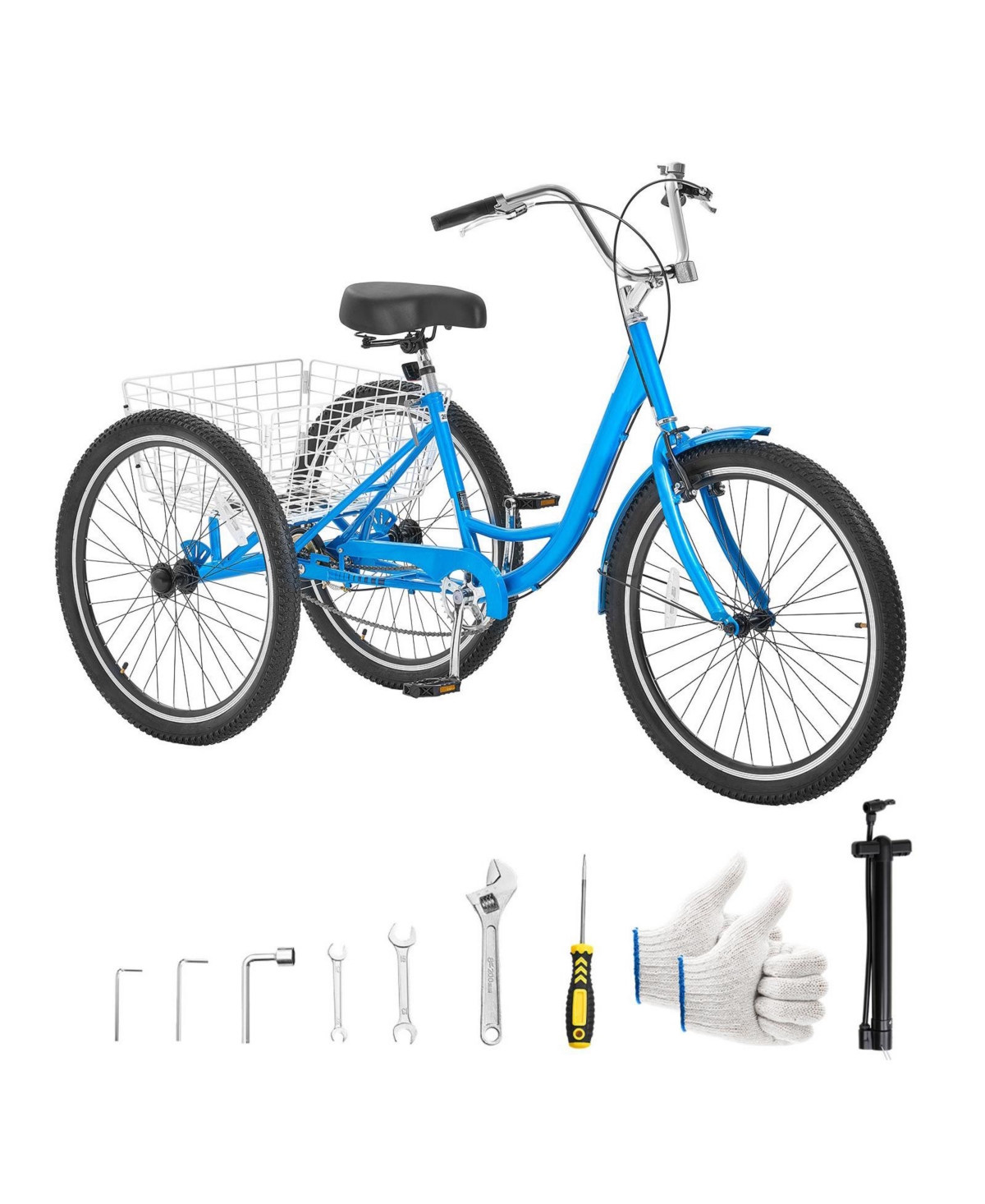 Hongge Single Speed Adult Cruiser Trike with Double-Wall Rims