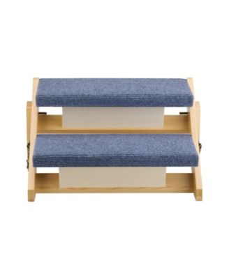 Two Step Folding Wooden Pet Stairs for Sofas and Low Beds