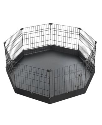 24 Inch 8 Panel Foldable Dog Playpen with Waterproof Bottom Pad