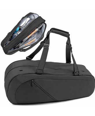 Padded Sports Racket Bag With Storage Compartments For Tennis Racquetball Pickleball Gear