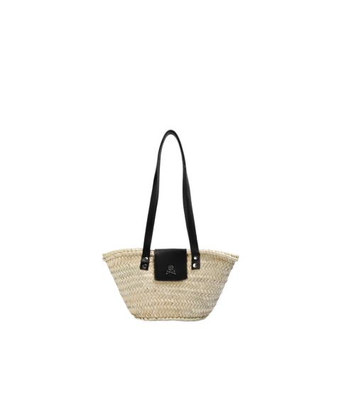 Женская сумка Scalpers Mini Lola Raffia Adjustable Crossbody Strap Tote, цвет: Бежевый / Хаки