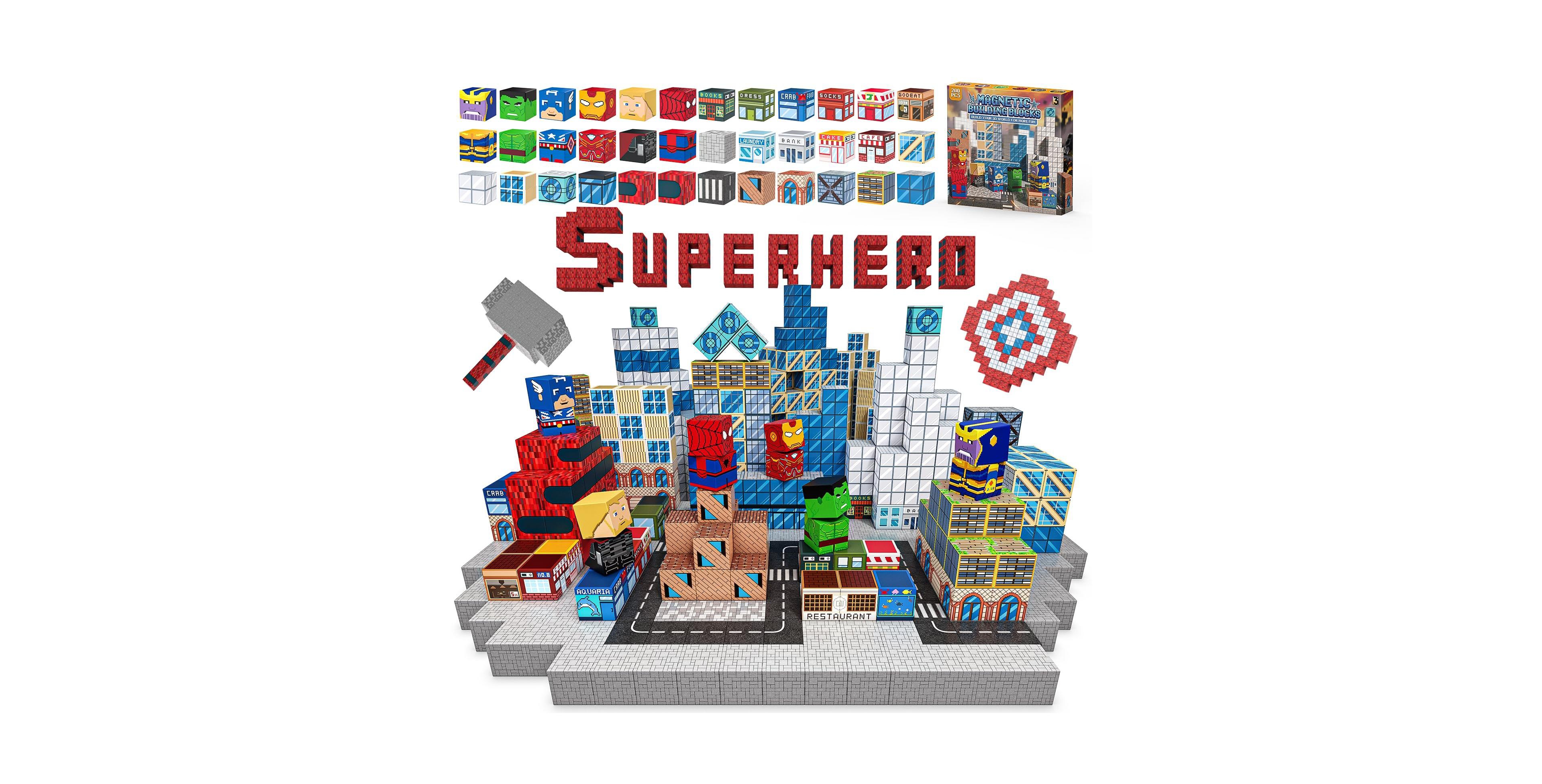 Gnuadz Magnetic Stem 200-Piece Building Blocks Set, Ages 3-13