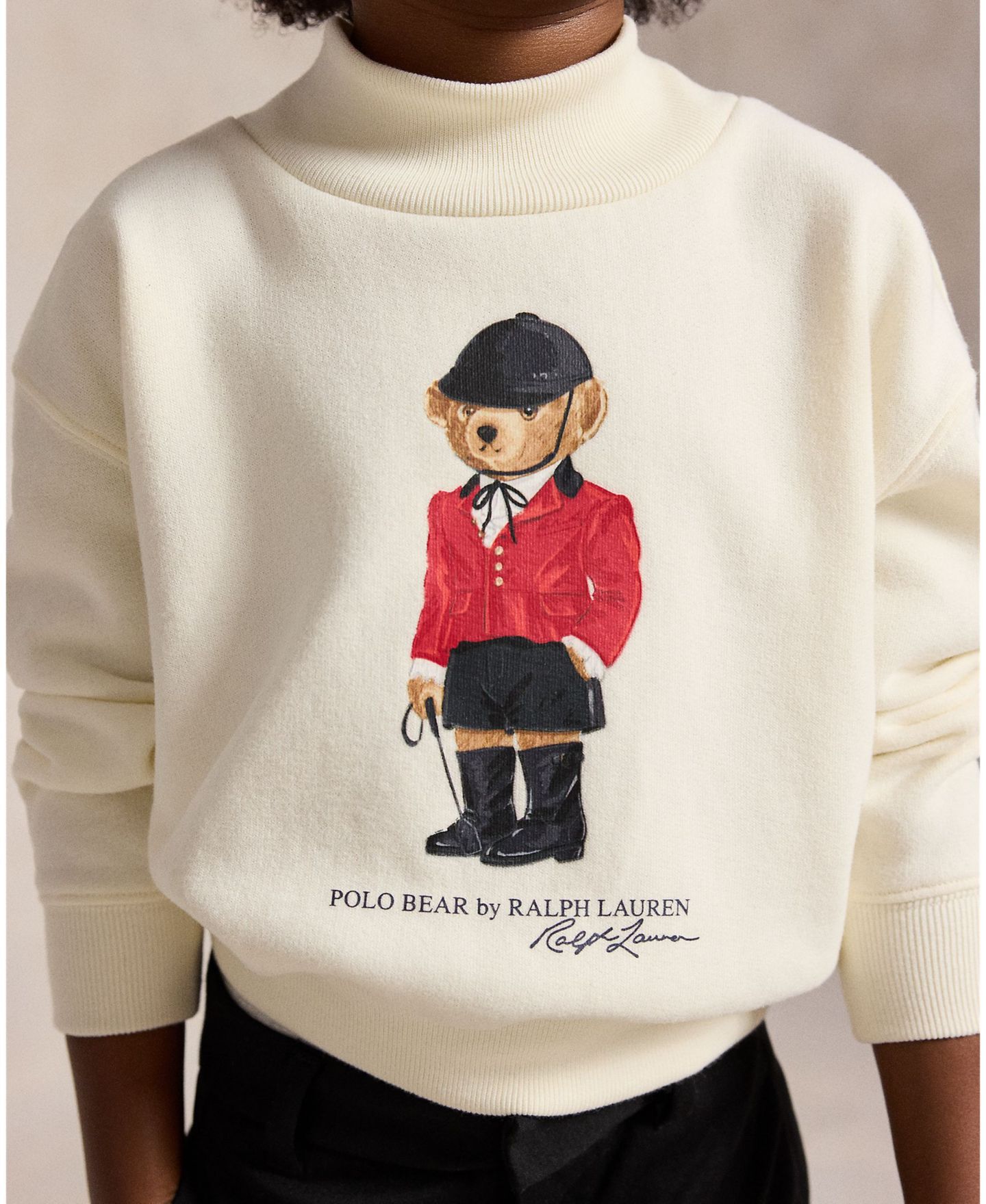 Детский флисовый свитшот Polo Ralph Lauren Polo Bear прямого кроя, 2T-6X, цвет: Кремовый — фото 5