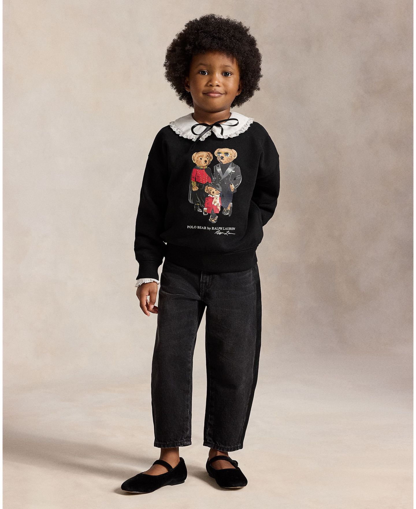 Толстовки Polo Ralph Lauren Polo Bear Family Graphic Sweatshirt для девочек, цвет: Чёрный — фото 5