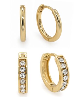 Crystal Duo Endless Hoop Earring Set