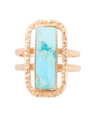 Genuine Turquoise Willa Hammered Statement Ring