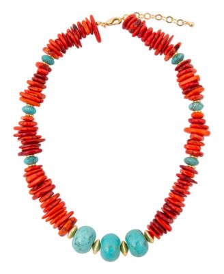 Multi-Stone Gold-Tone Statement Taos Necklace