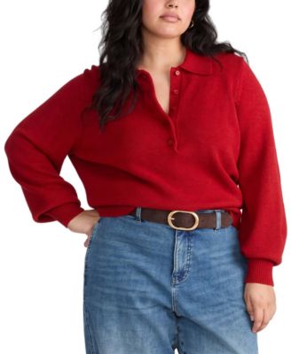 Plus Size Soft Spun Polo Sweater