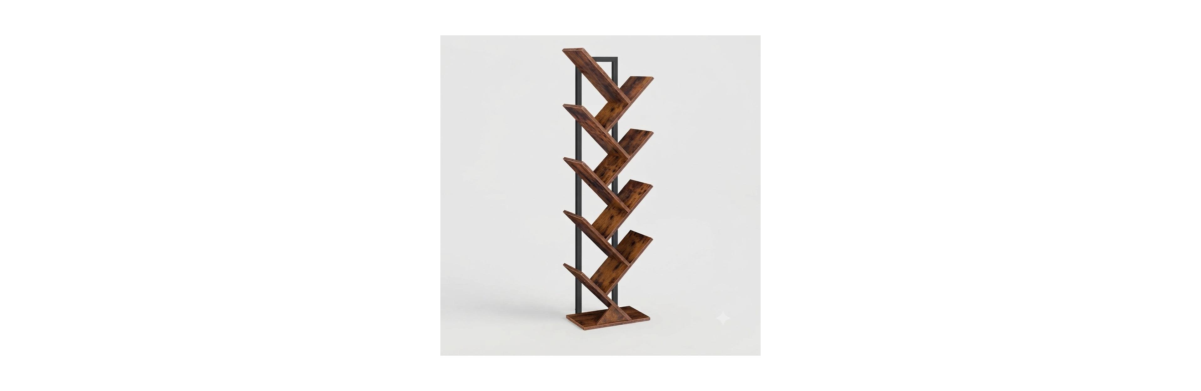 Slickblue Wooden 9 Tier Tree Bookshelf Freestanding Bookcase for Bedroom and Living Room