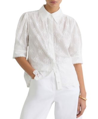 Women's Edwina Embroidered Point Collar Cotton Shirt