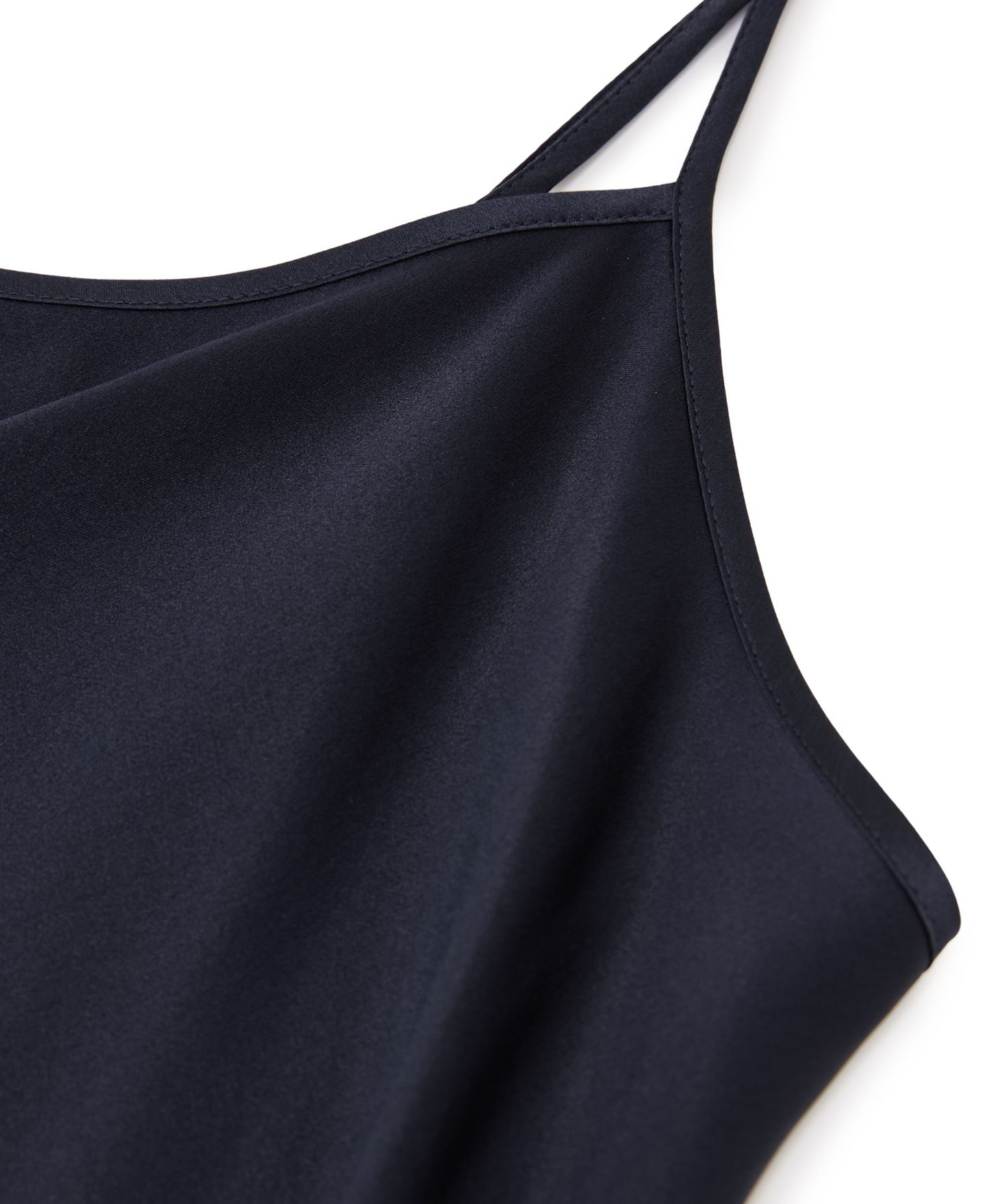 Женский топ REISS Corey Silk Scoop Neck Adjustable Spaghetti Straps Camisole, цвет: Тёмно-синий — фото 4