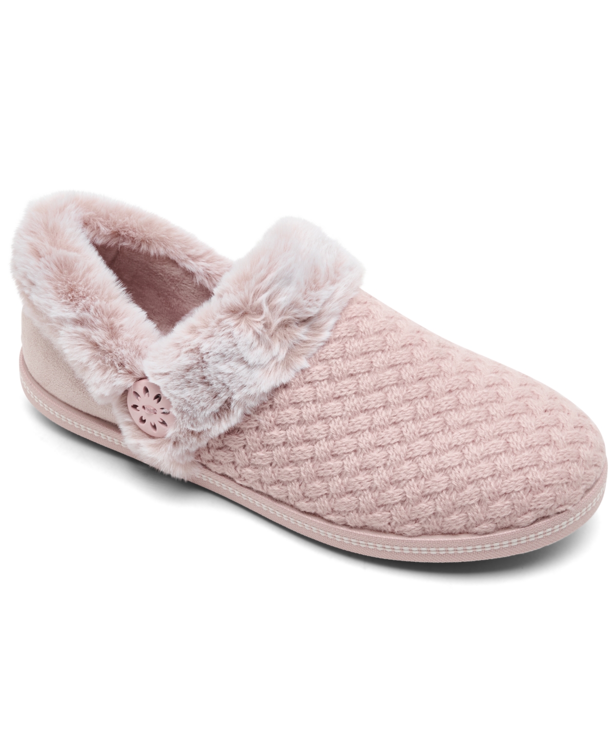 Skechers Women's Cozy Campfire-Frosty Memory Foam Suede Clog Slippers from Finish Line - Blush