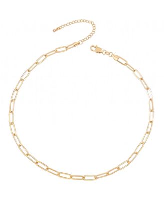 Stylish Teens/Young Adults 14k Gold Plated Cable Link Chain Adjustable Necklace