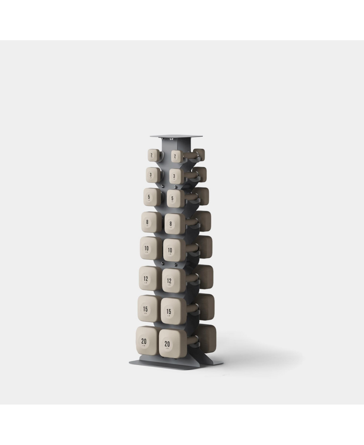 WeGym ProGrip Dumbbells Lower Set with Dark Rack - Sandstone