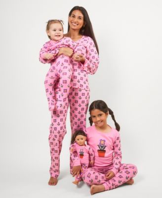 Matching Mommy & Me Pink Flowerpot Cotton Pajamas