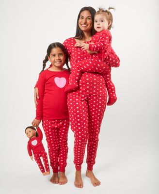 Mommy & Me Matching Red & Pink Hearts Cotton Pajamas