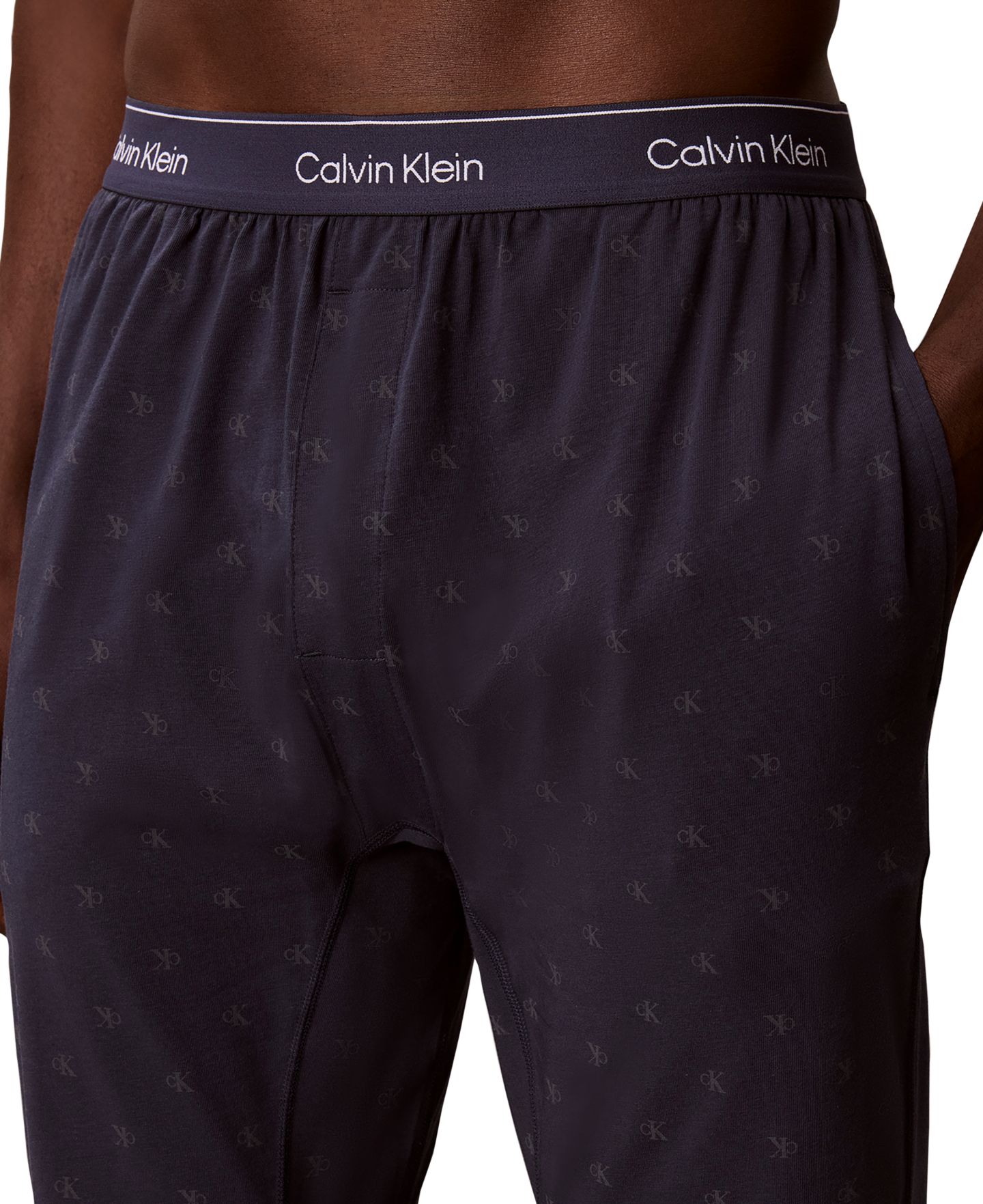 Мужские пижамные брюки Calvin Klein Icon из хлопковой смеси обычного кроя, цвет: Туманный — фото 5