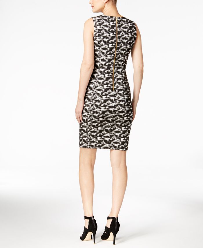Calvin Klein Printed Petite Sheath Dress - Macy's