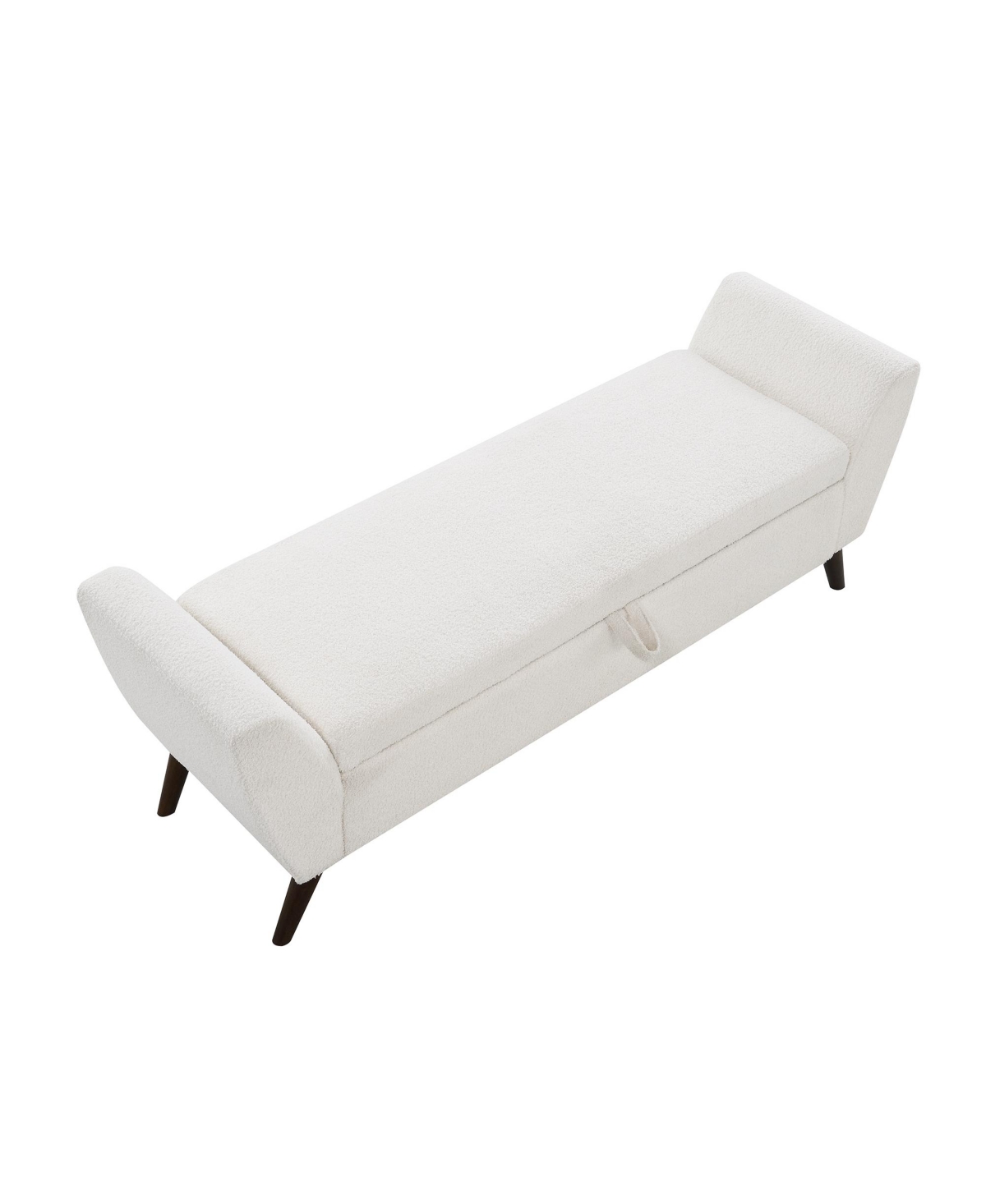 sumyeg 60-Inch Modern Storage Bench with Mid-Century Wood Legs, Compartment and Padded Seat